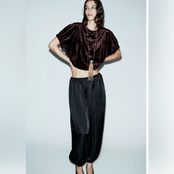 Zara Tops - Zara Black Velvet Women's Blouse